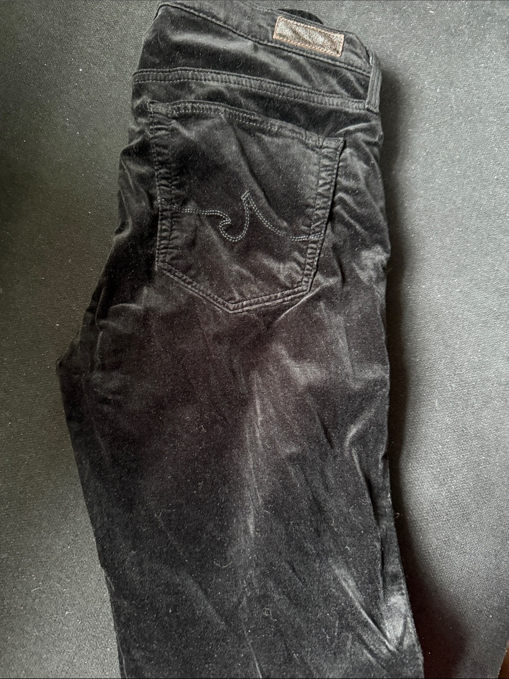 Ag Adriano Goldschmied Black Velvet Pants